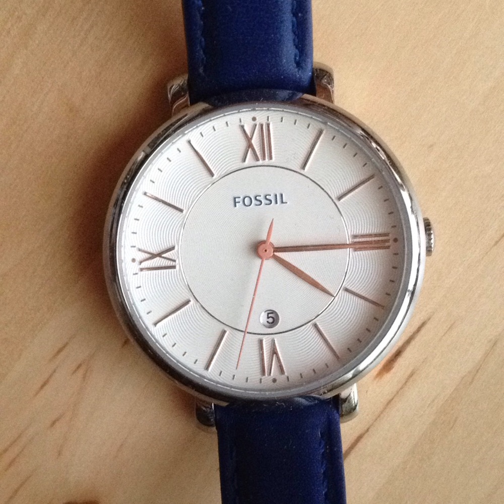 Fossil watch blue leather strap